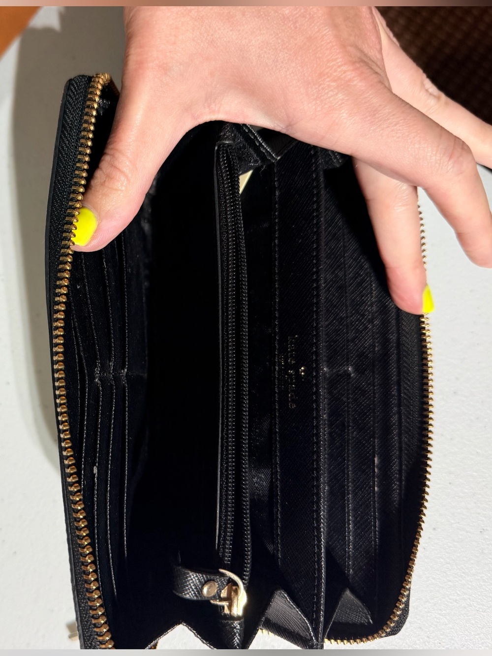 kate spade Black & Cream Striped Pineapple Zip Wallet - Picture 2 of 3